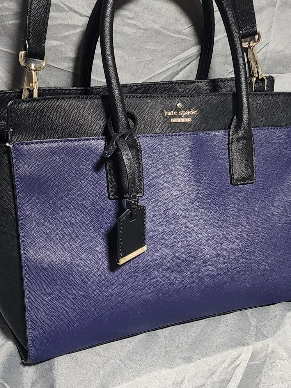Kate Spade New York Cameron Street Candace Blue Black Satchel Purse Shoulderbag